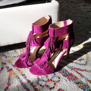 Suede Via Spiga Fuschia Women's Tassled Heels